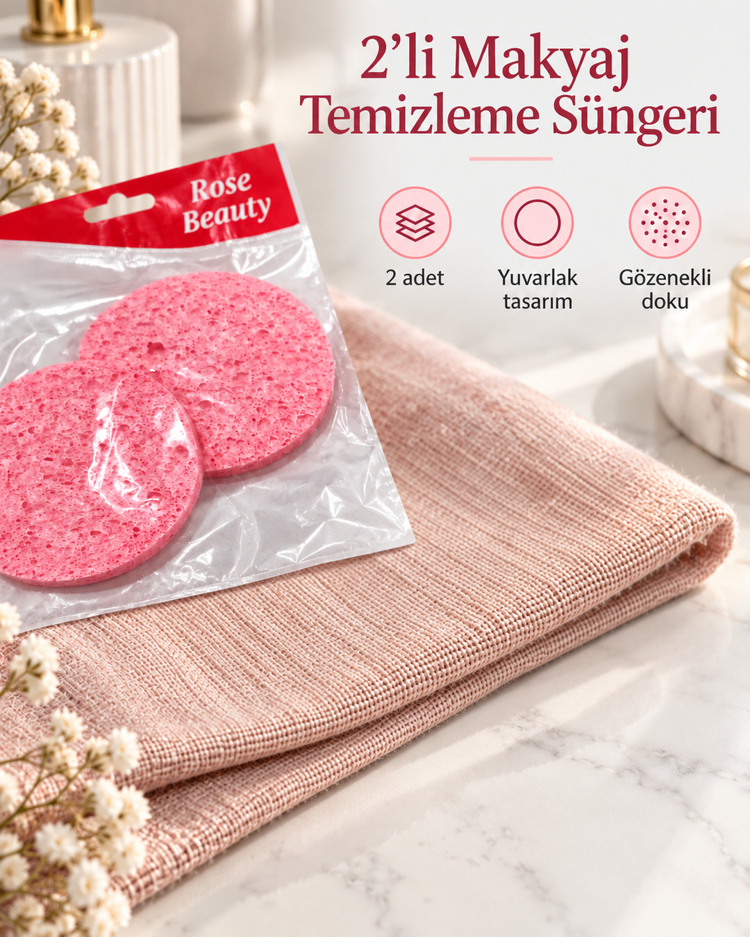 2'li Renkli Yüz Temizleme Sünger Seti