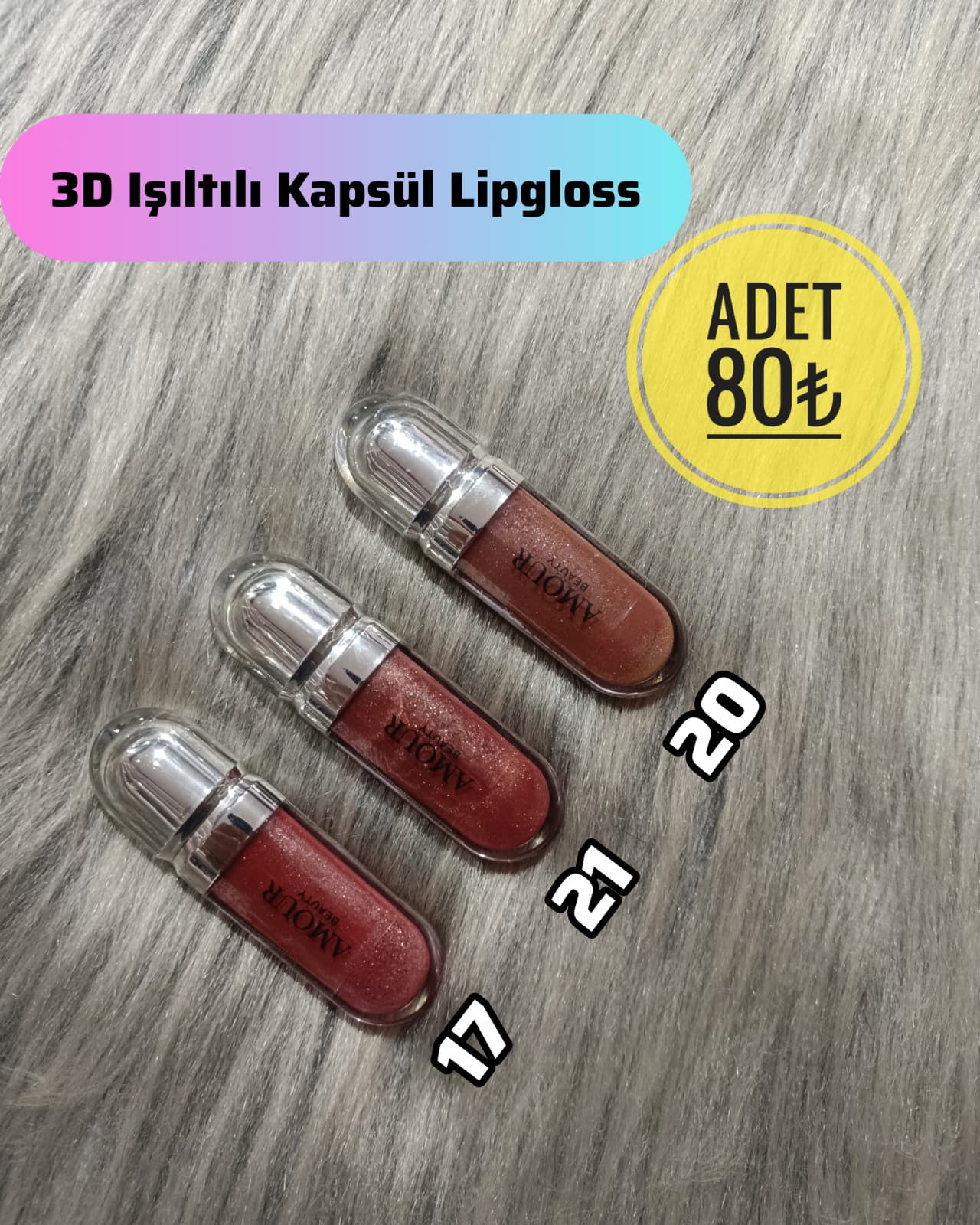 3D Işıltılı Kapsül Lipgloss