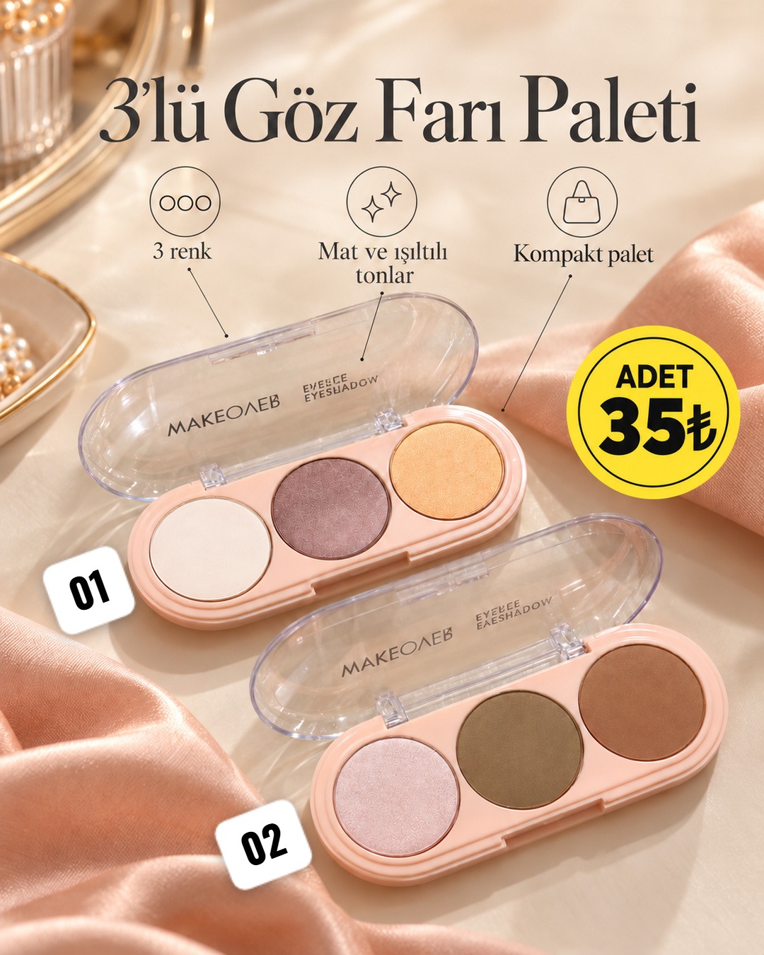 3’lü Göz Farı Paleti