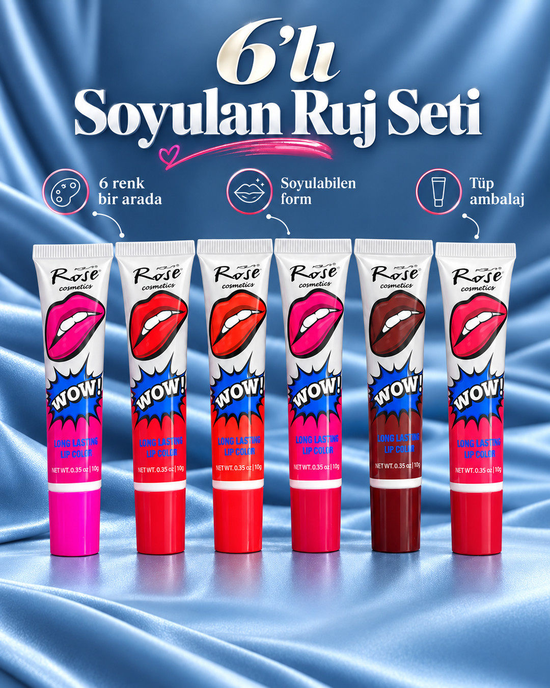 6'lı Soyulan Ruj Seti
