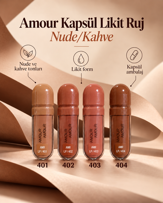 Amour Kapsül Likit Ruj (Nude/Kahve Tonlar Serisi)