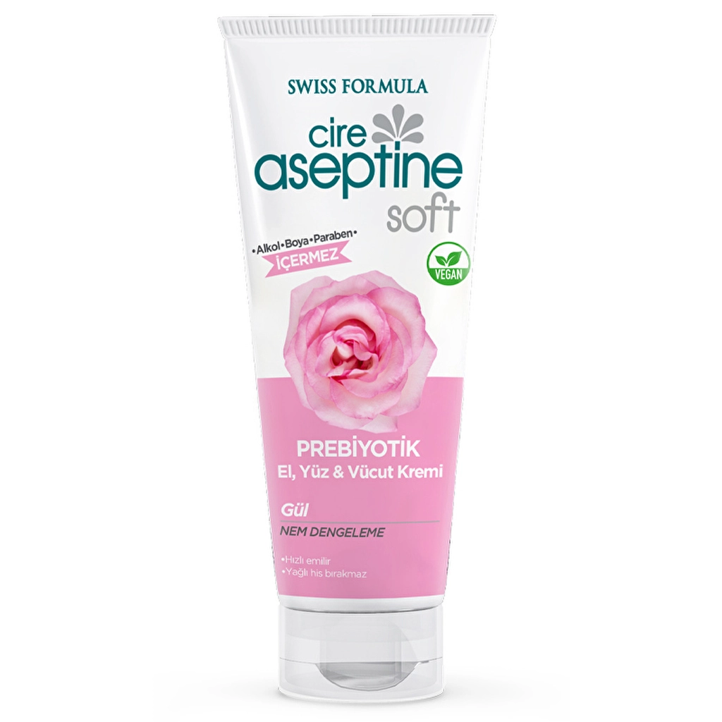 Cire Aseptine Soft Gül Özlü Nem Dengeleyici ve Besleyici Prebiyotikli Krem 75 ml