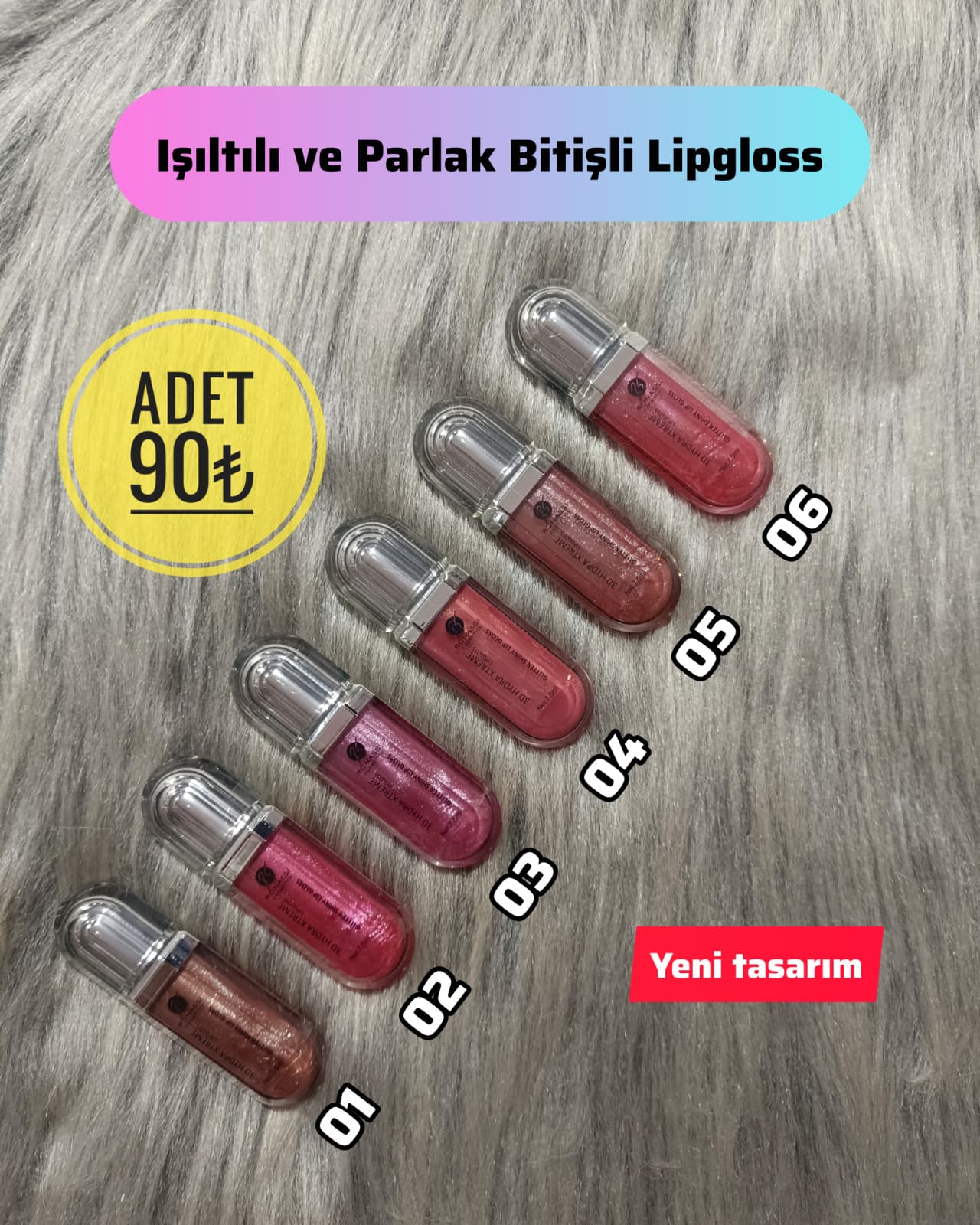Işıltılı ve Parlak Bitişli Lipgloss
