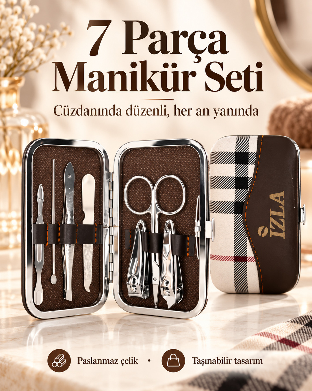 Izla 7 Parça Cüzdan Manikür Seti