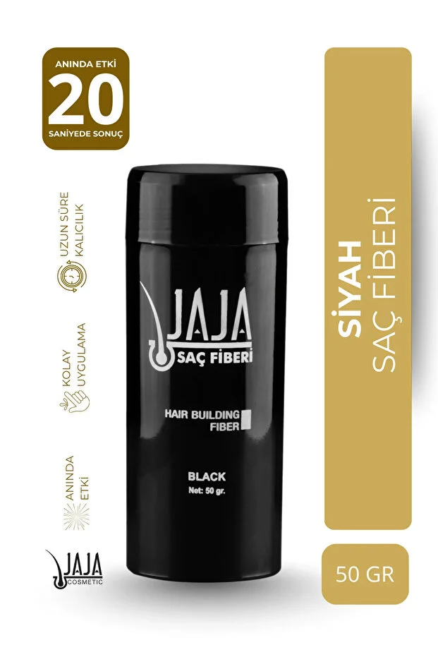 Jaja Siyah (Black) Saç Fiberi Topik | 50 gr & Doğal Görünüm Desteği