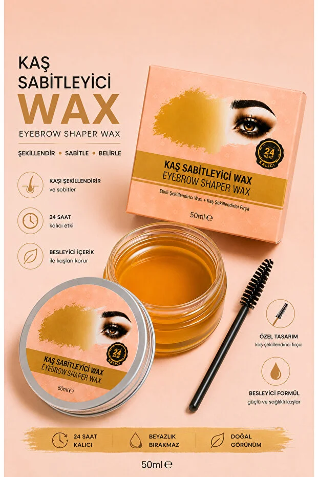 Kaş Sabitleyici Wax 50 ml - Şeffaf Kaş Şekillendirici - 24 Saat Kalıcı Eyebrow