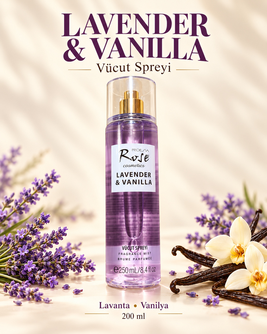 Lavender & Vanilla Vücut Spreyi – 200 ml
