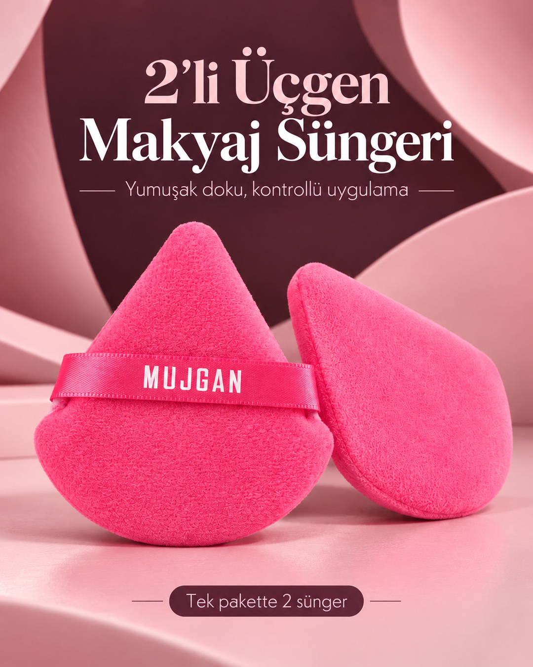 MUJGAN 2'li Üçgen Makyaj Süngeri 