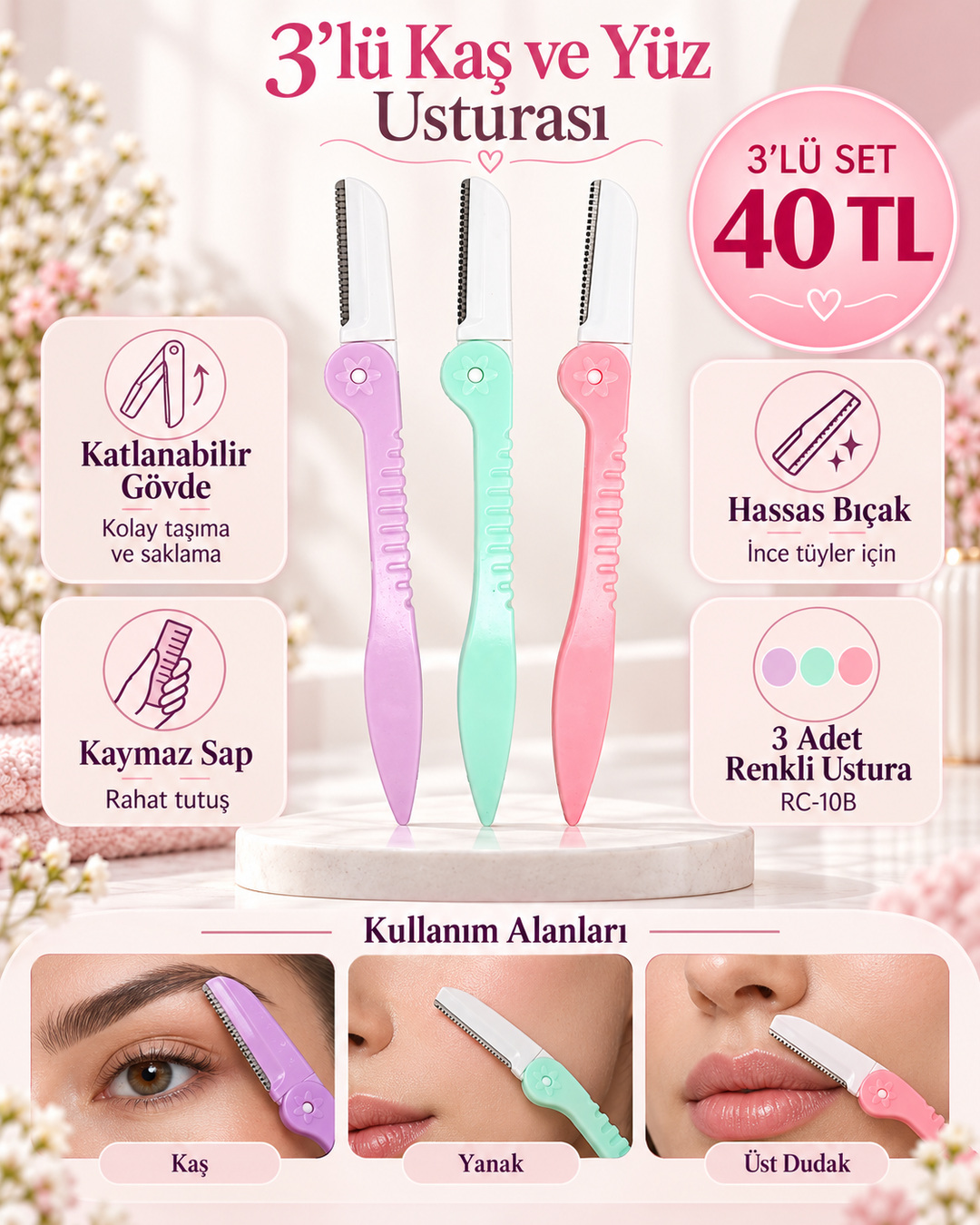 Pratik 3'lü Kaş Usturası