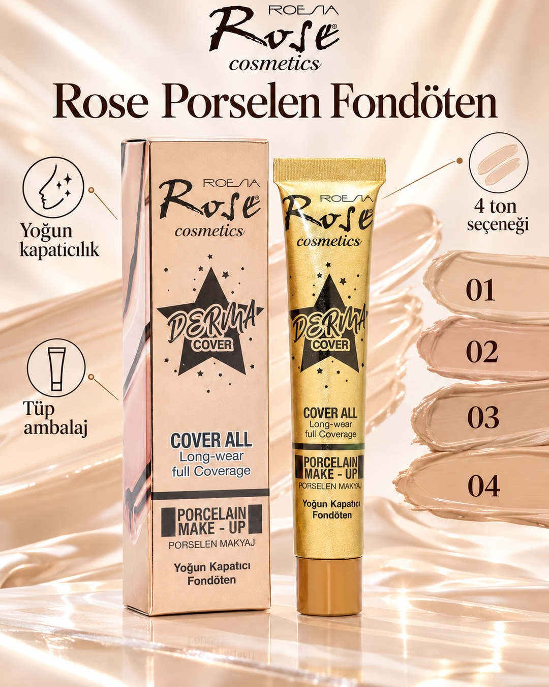 Rose Porselen Fondöten