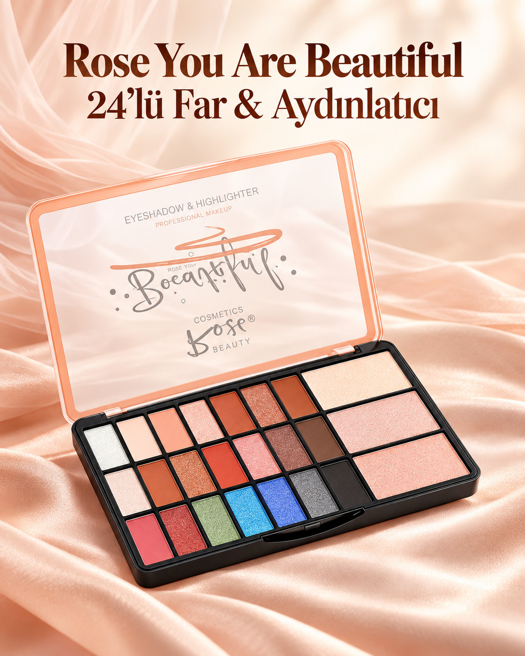 Rose You Are Beautiful 24'lü Göz Farı & Aydınlatıcı Paleti