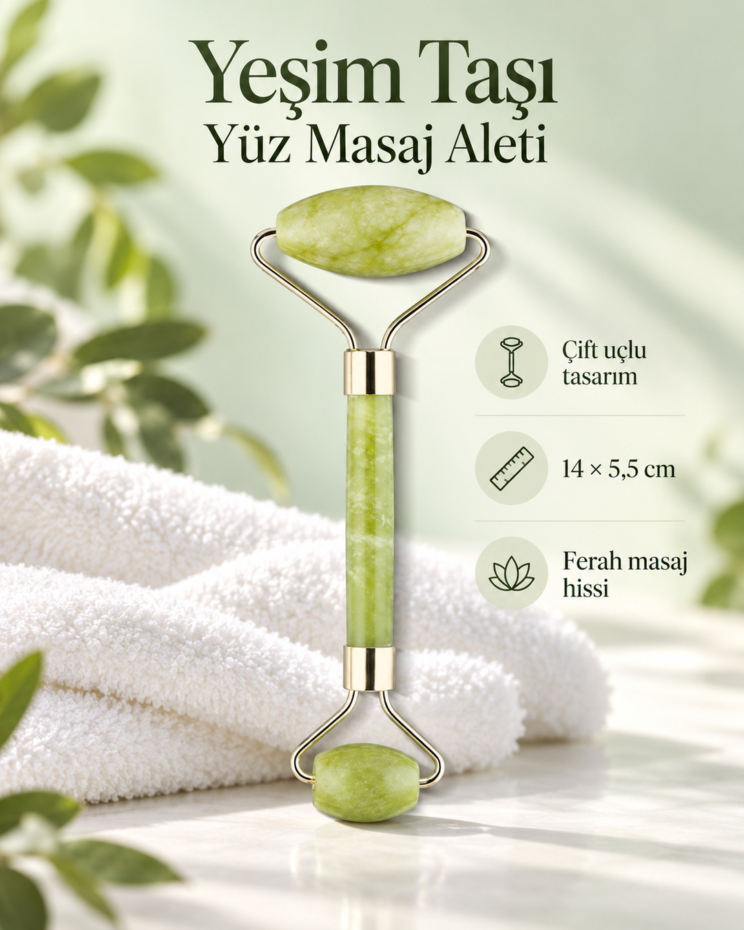 Yeşim Taşı Yüz Masaj Aleti